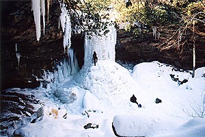 Cucumber Falls, a Column of Ice and Snow