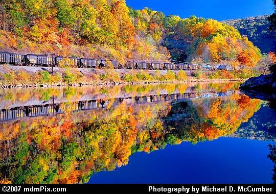 Train and Autumn Reflections in the Youghiogheny River Picture