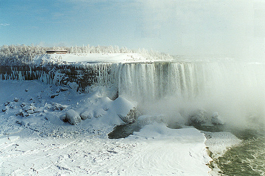 Goat Island and Canadian Horseshoe Falls on New Years Picture