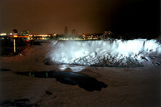 American Falls Illuminated with Ice on New Years Eve Picture