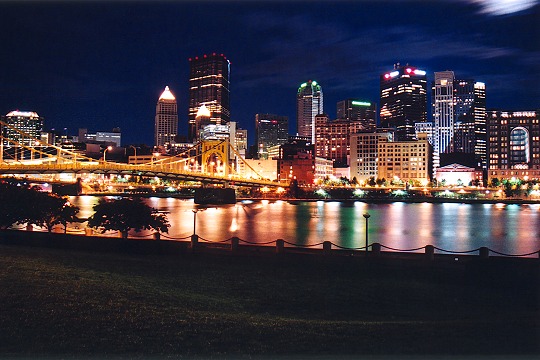 Moonlit Night Scene on Pittsburgh's North Shore Picture