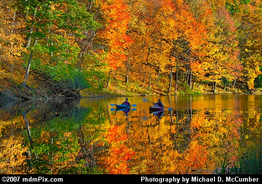 Kayaking in a Dizzying Scenic Autumn Engulfed Lake Picture