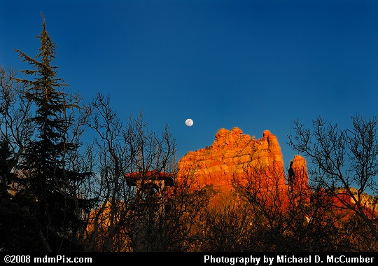 Moon Rising Above Red Rock's Glow at Sedona's Twilight Picture