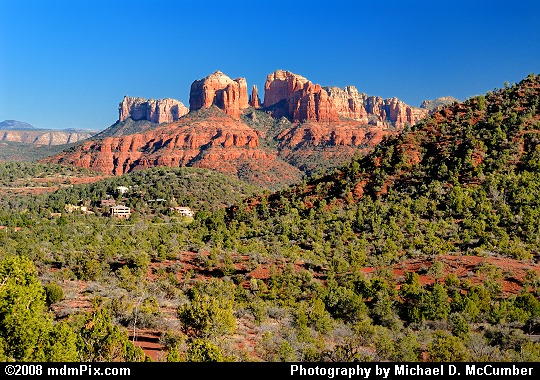 Distant View of Cathedral Rock and Courthouse Butte Picture