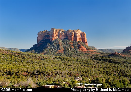 Distant View of Courthouse Butte in Evening Light Picture
