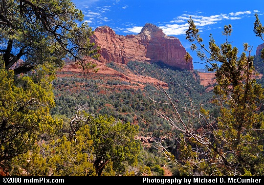 Enormous Fin of Red Rock Rises above Oak Creek Picture