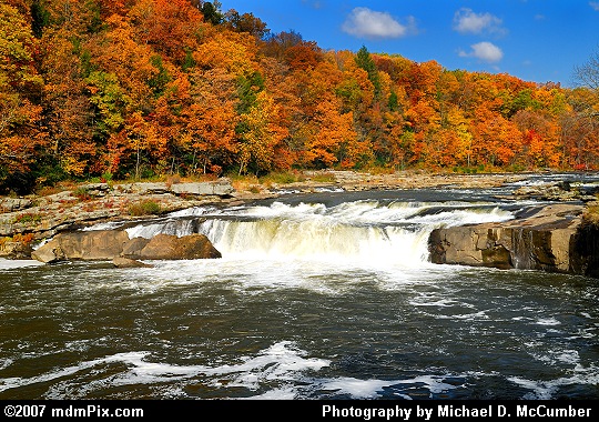 Falls of Ohiopyle Back Dropped in Autumn Glory - Picture